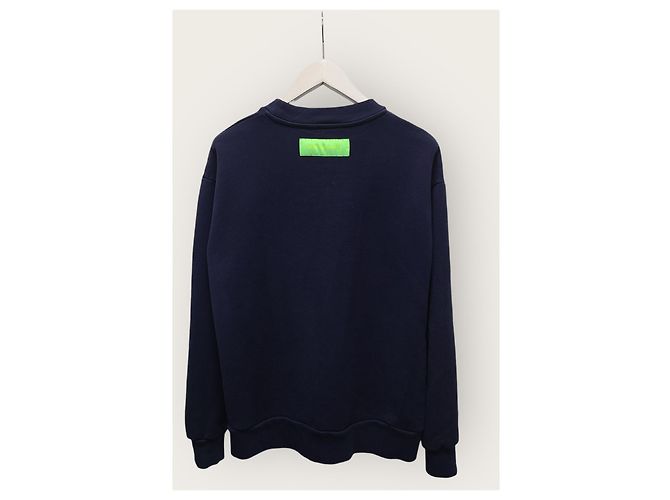 Louis Vuitton Strickpullover mit Rundhalsausschnitt und dunkelblauem Schriftzug-Logo - Ansicht 4
