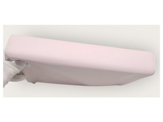 Hermès Sandalo Clutch Dipango Stamp Mauve Pale Evercolor Silver-Plated Bianco - vista 6