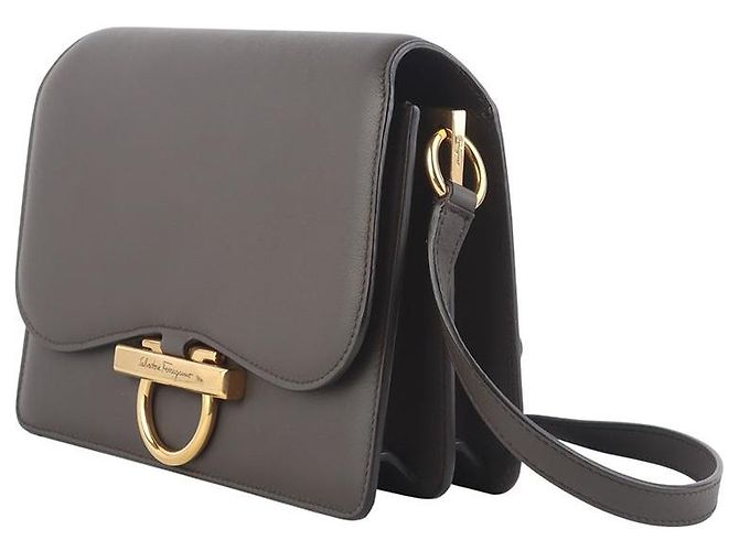 Salvatore Ferragamo Borsa a tracolla Joann con chiusura Gancini dorata Marrone - vista 2