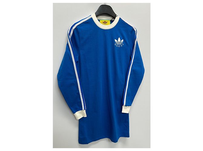 Vestido de jersey de algodón Gucci Adidas Azul - vista 3