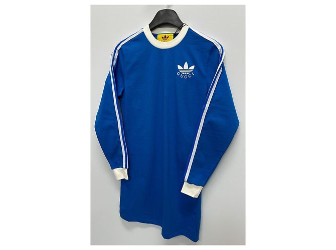 Vestido de jersey de algodón Gucci Adidas Azul - vista 4