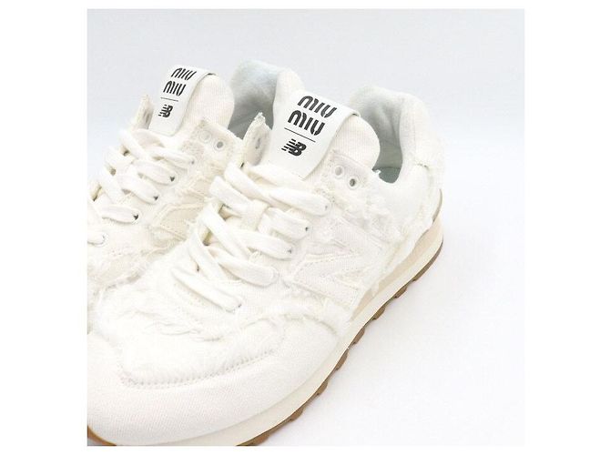 Miu Miu Sneakers New Balance Denim White Unisex Bianco - vista 5