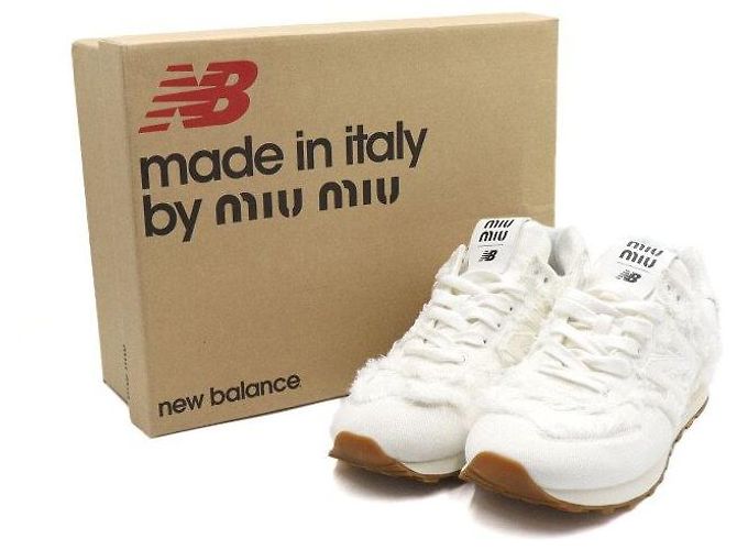 Miu Miu Sneakers New Balance Denim White Unisex Bianco - vista 7