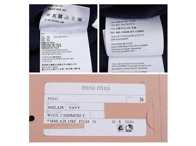 Miu Miu Polo-Pullover aus Wolle und Kaschmir Schwarz - Ansicht 11