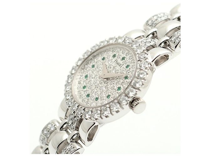 Piaget Weißgold Original Diamant Full Pavé Kleine Damen Armbanduhr - Ansicht 11
