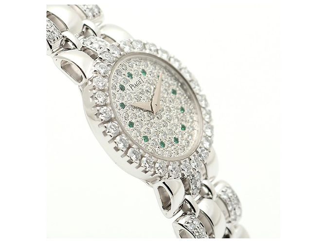Piaget Weißgold Original Diamant Full Pavé Kleine Damen Armbanduhr - Ansicht 12