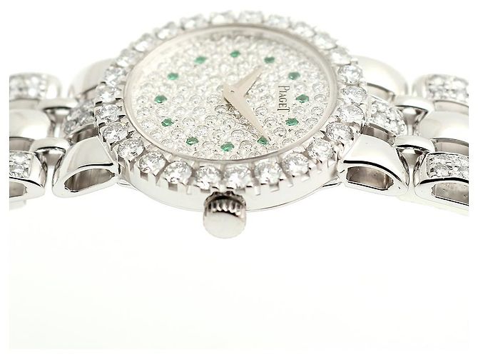Piaget Weißgold Original Diamant Full Pavé Kleine Damen Armbanduhr - Ansicht 13