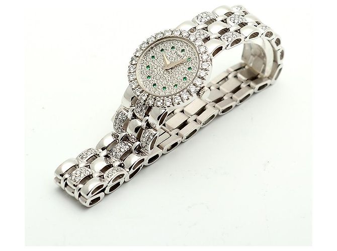 Piaget Weißgold Original Diamant Full Pavé Kleine Damen Armbanduhr - Ansicht 15
