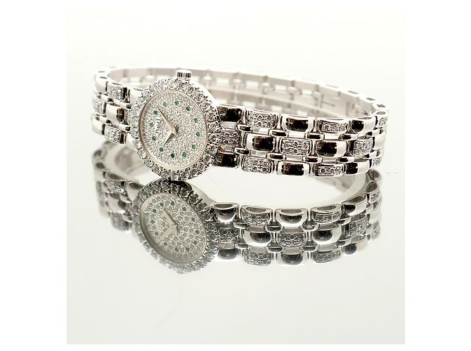 Piaget Weißgold Original Diamant Full Pavé Kleine Damen Armbanduhr - Ansicht 23