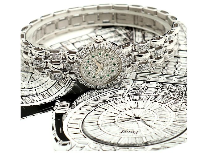 Piaget Weißgold Original Diamant Full Pavé Kleine Damen Armbanduhr - Ansicht 25