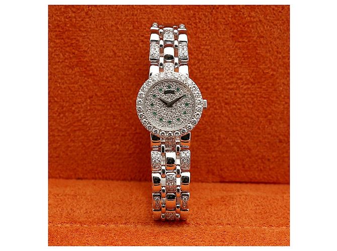 Piaget Weißgold Original Diamant Full Pavé Kleine Damen Armbanduhr - Ansicht 27