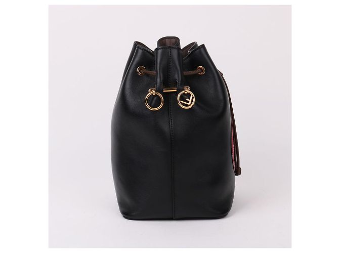 Fendi Borsa a tracolla bucket Montrezzo FF Logo Nero - vista 5