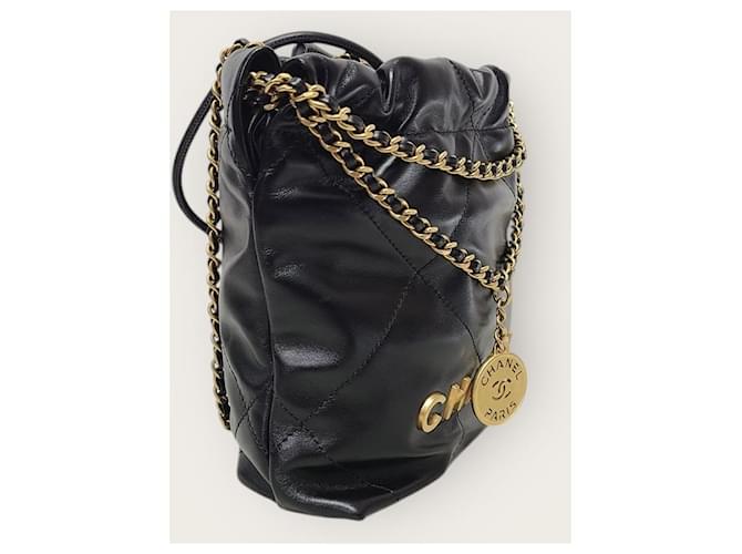 Chanel Mini borsa hobo nera e dorata Nero - vista 3