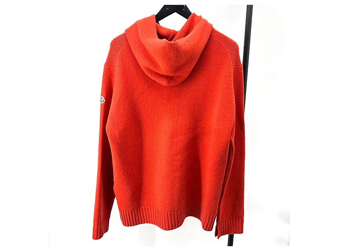 Moncler Camiseta con capucha de punto de lana Roja - vista 2