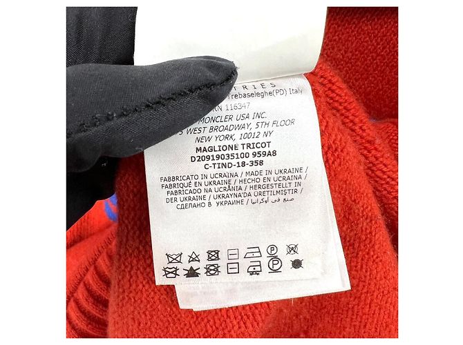 Moncler Camiseta con capucha de punto de lana Roja - vista 7