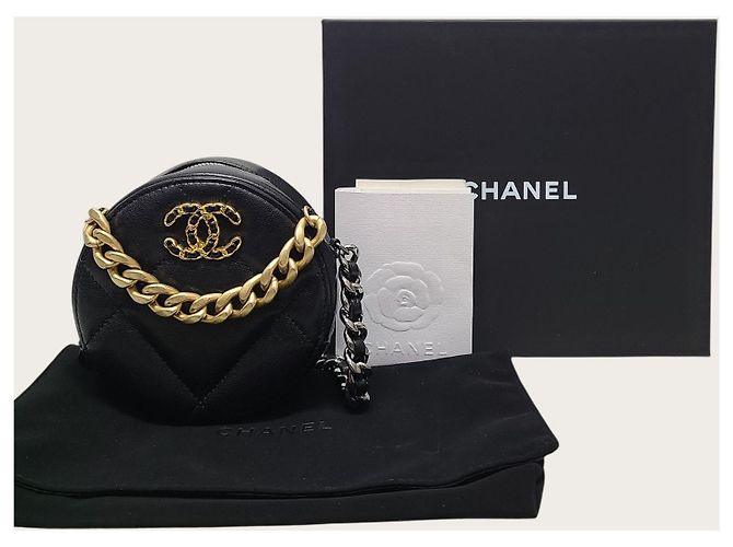 Chanel Serie di borse Tambourine con logo CC Oro e Nero - vista 7