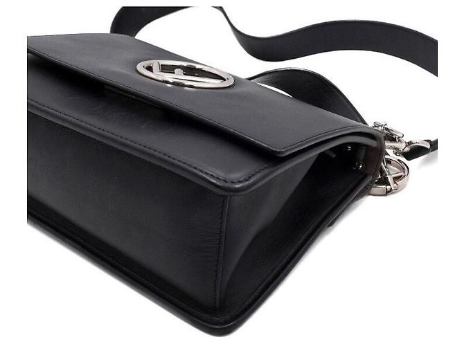 Fendi Borsa Tote e Borsa a Spalla in pelle di vitello nera con logo FF Can Eye Nero - vista 10