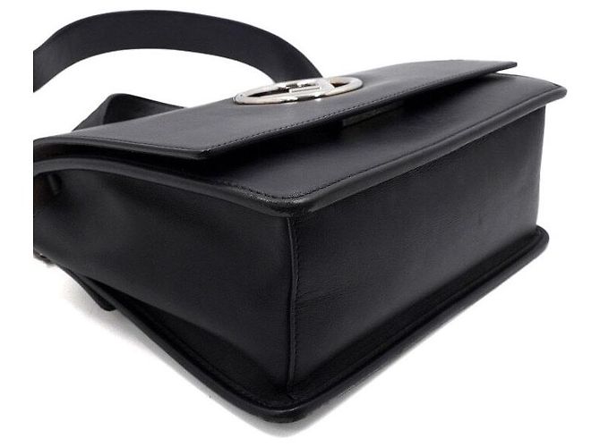Fendi Borsa Tote e Borsa a Spalla in pelle di vitello nera con logo FF Can Eye Nero - vista 11