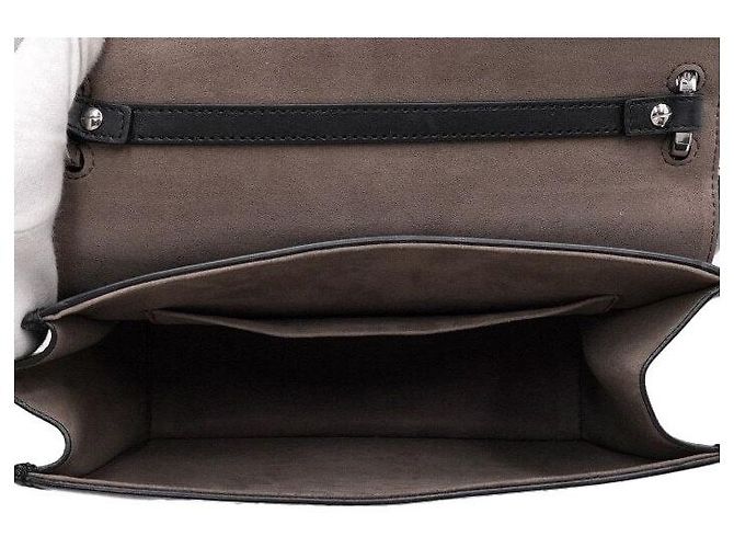 Fendi Borsa Tote e Borsa a Spalla in pelle di vitello nera con logo FF Can Eye Nero - vista 5
