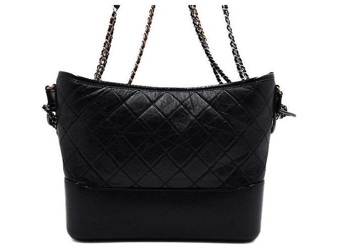 Chanel Gabrielle Hobo Schultertasche und Umhängetasche Schwarz - Ansicht 4