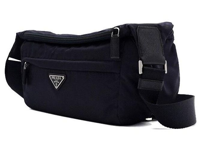 Saffiano Prada Borsa a tracolla in nylon Navy Medium - vista 2