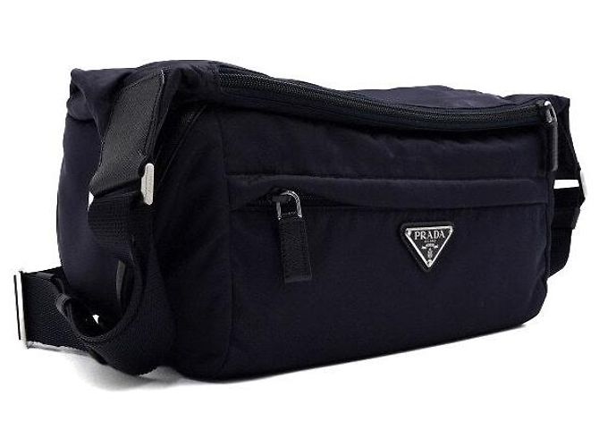 Saffiano Prada Borsa a tracolla in nylon Navy Medium - vista 3