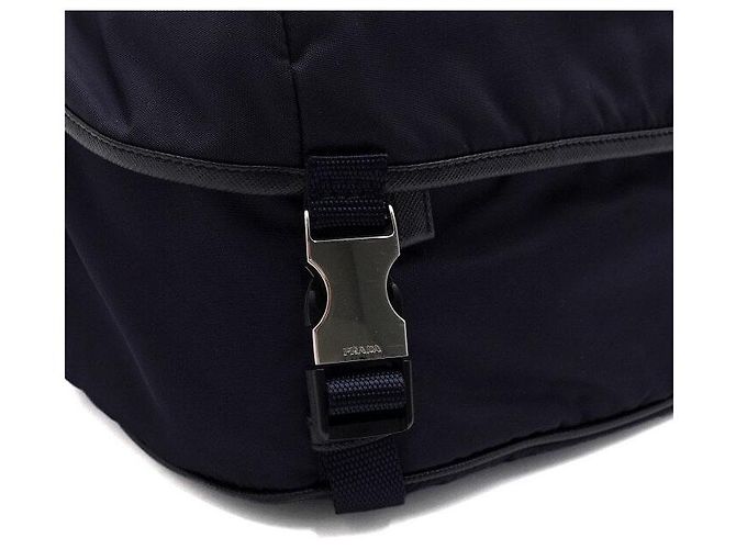 Saffiano Prada Borsa a tracolla in nylon Navy Medium - vista 8