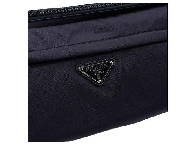 Saffiano Prada Borsa a tracolla in nylon Navy Medium - vista 9