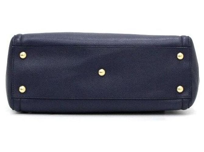 Salvatore Ferragamo Melike Chain Shoulder Bag mit goldfarbenem Logo Navy Blau - Ansicht 6