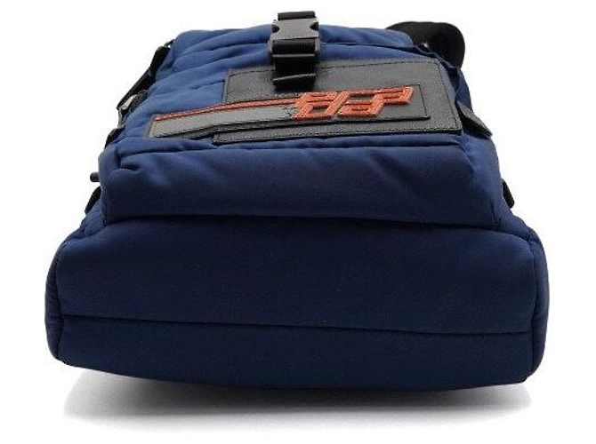 Prada Blue Initial Nylon Men's Single Sling Backpack - view 6