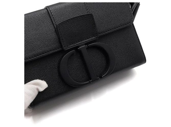 30 Montaigne Dior Borsa a tracolla e a spalla Montaigne Box in pelle di vitello nera Nero - vista 10