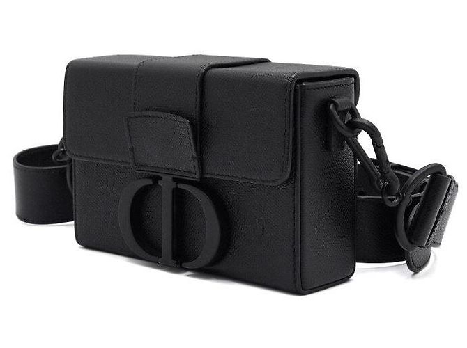 30 Montaigne Dior Borsa a tracolla e a spalla Montaigne Box in pelle di vitello nera Nero - vista 2