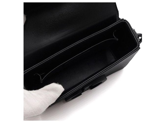 30 Montaigne Dior Borsa a tracolla e a spalla Montaigne Box in pelle di vitello nera Nero - vista 5