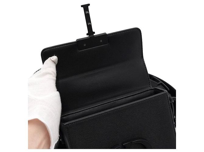 30 Montaigne Dior Borsa a tracolla e a spalla Montaigne Box in pelle di vitello nera Nero - vista 6