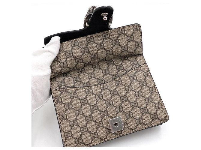 Gucci Mini borsa a tracolla con catena Dionysus Tiger Head Crossbody Nero - vista 6