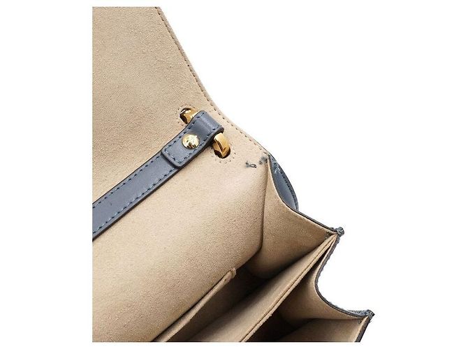 Fendi Piccola borsa a tracolla in pelle blu con catena - vista 6
