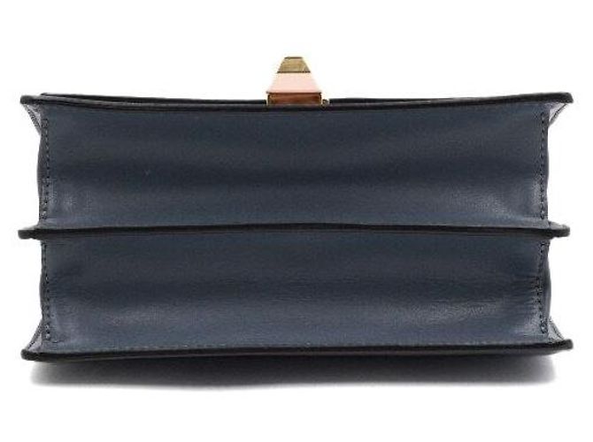 Fendi Piccola borsa a tracolla in pelle blu con catena - vista 8