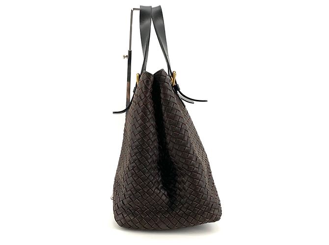 Bottega Veneta Borsa Tote Intrecciato Big Shopper Marrone - vista 3