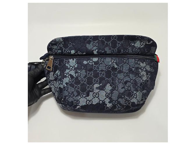 Gucci Borsa a tracolla grande in denim Multicolore - vista 5