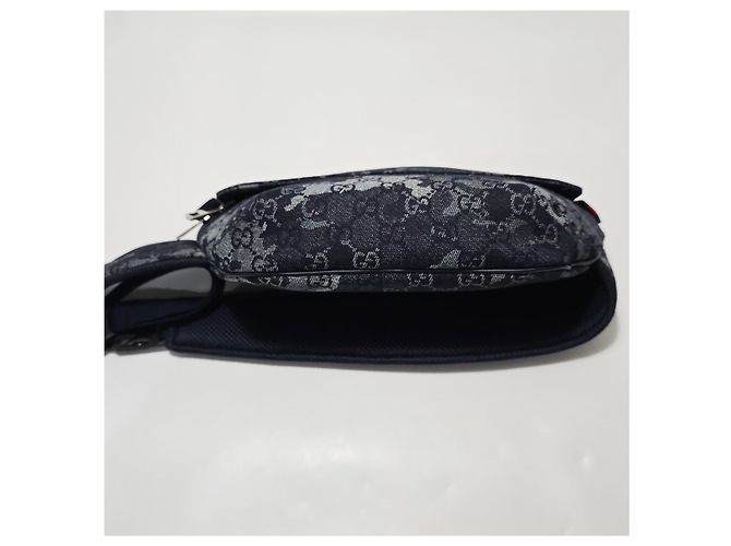 Gucci Borsa a tracolla grande in denim Multicolore - vista 8