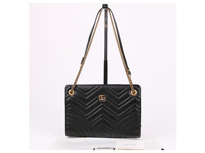 Gucci Borsa a catena nera trapuntata Nero - vista 11