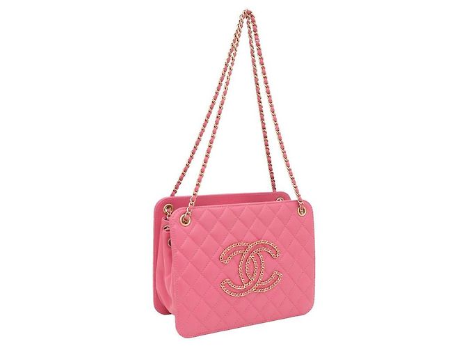 Chanel Borsa a tracolla a soffietto con logo CC Rosa - vista 2