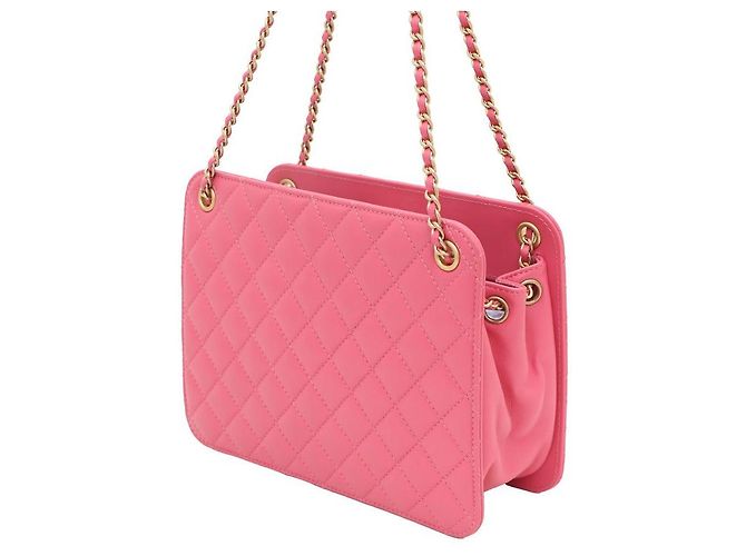 Chanel Borsa a tracolla a soffietto con logo CC Rosa - vista 4