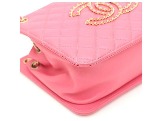 Chanel Borsa a tracolla a soffietto con logo CC Rosa - vista 6