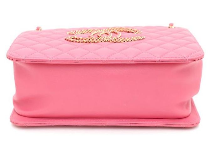 Chanel Borsa a tracolla a soffietto con logo CC Rosa - vista 7