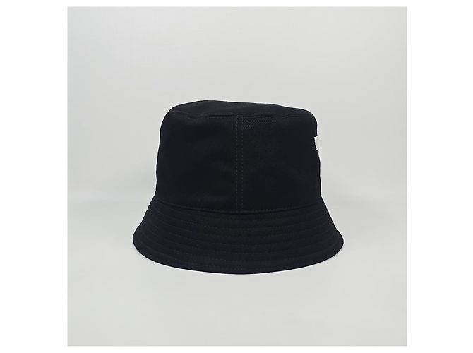 Prada Cappello bucket in cotone con logo ricamato Argento - vista 4