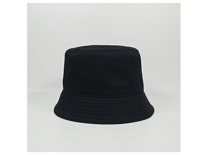 Prada Cappello bucket in cotone con logo ricamato Argento - vista 5