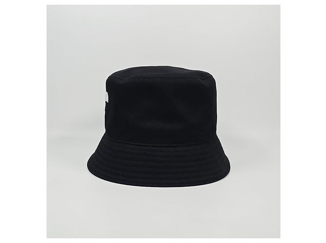 Prada Cappello bucket in cotone con logo ricamato Argento - vista 6