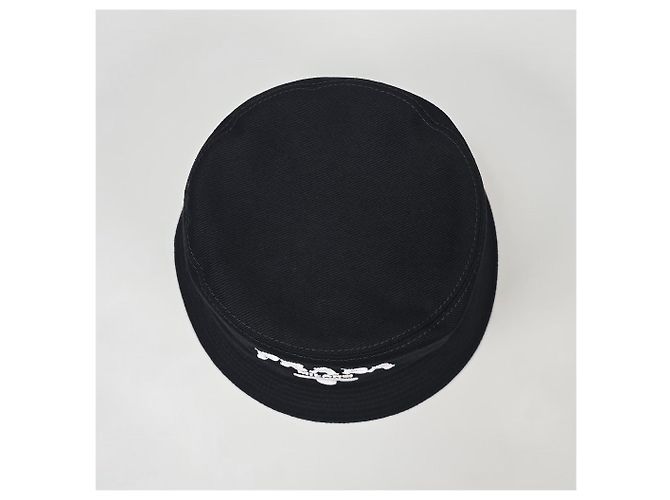 Prada Cappello bucket in cotone con logo ricamato Argento - vista 7