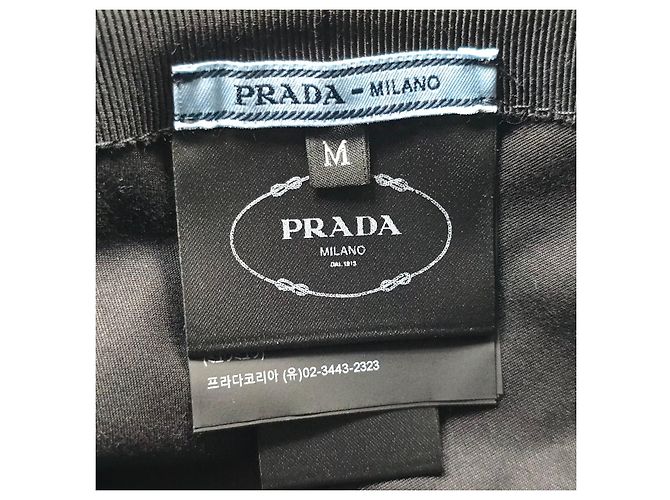Prada Cappello bucket in cotone con logo ricamato Argento - vista 9